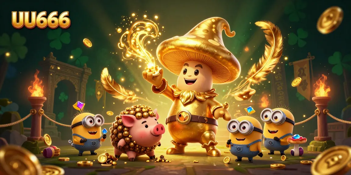 Experience thrilling gaming excitement at UU666 with a colorful illustration of magical characters in an engaging casino setting.