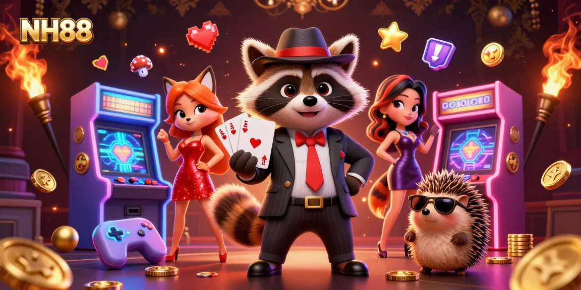 Experience the thrill of NH88 casino with animated characters engaging in vibrant gameplay.
