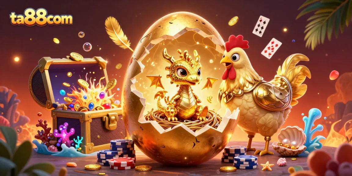 Experience the thrilling adventure of ta88com with golden dragon and poker chips in an exciting casino scene.