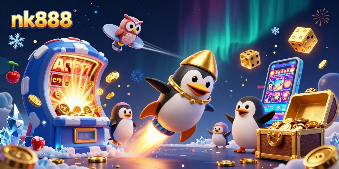Join the action with nk888 as the golden penguin races towards a jackpot at the casino!