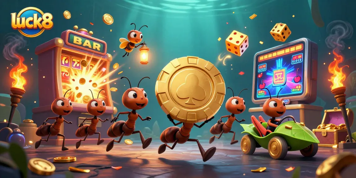 Experience luck8 with an exciting 3D illustration of ants heist, joining thrilling casino moments.