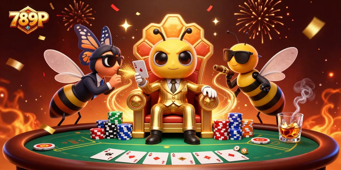 Experience excitement in 789P's dynamic casino scene with animated characters and colorful poker elements.