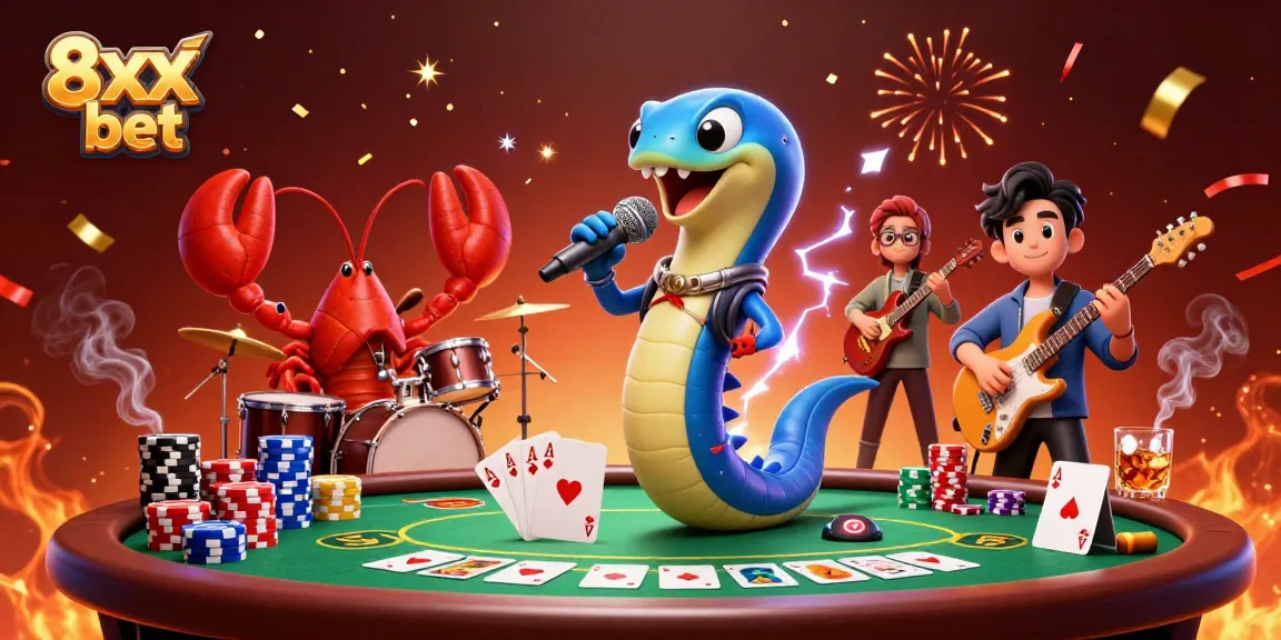 Experience the vibrant excitement of 8xx bet in an underwater casino with animated characters.