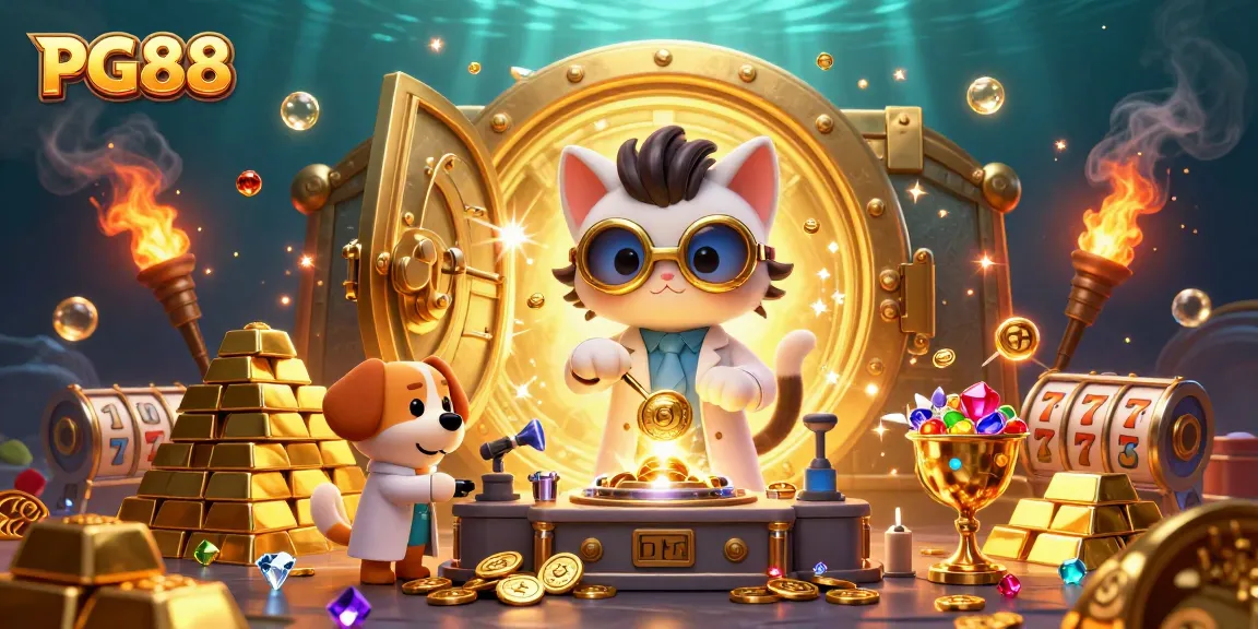 Engage with PG88 for thrilling online gaming experiences in a vibrant 3D casino scene.