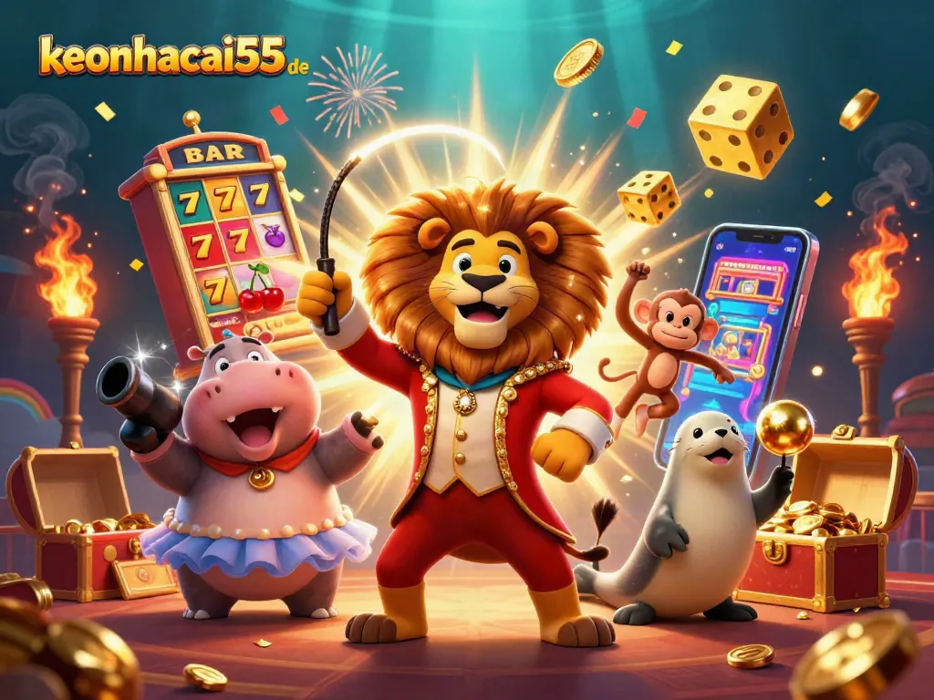 Engage with keonhacai55 de's dynamic casino scene featuring vibrant characters and thrilling gaming elements.