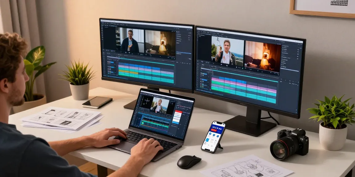 Edimakor Video Editor in moderner Arbeitsumgebung zur Videobearbeitung mit Sicherheitsfokus