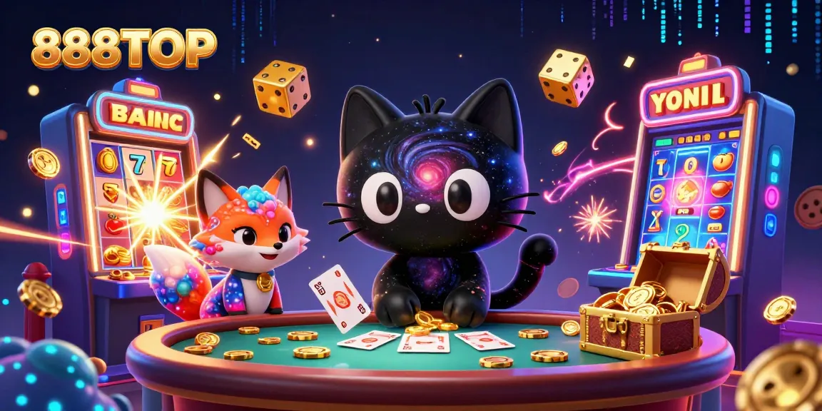 Experience the thrill of winning big at 888TOP with exciting casino games and vibrant illustrations.