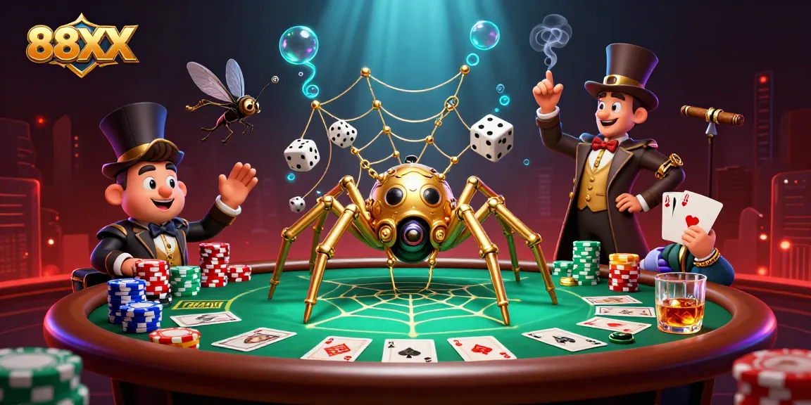 Engage in thrilling casino action at 88XX with dynamic poker visuals and steampunk elements.