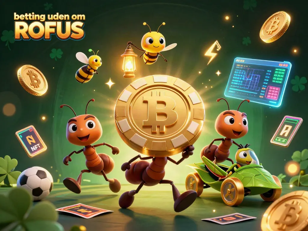 Experience thrilling betting uden om ROFUS with cartoon ants on a heist in a vibrant 3D scene.