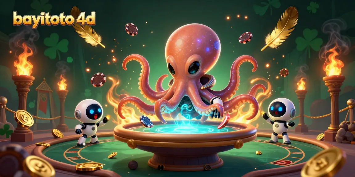 Win big with bayitoto 4d at an exciting holographic poker table surrounded by casino elements.