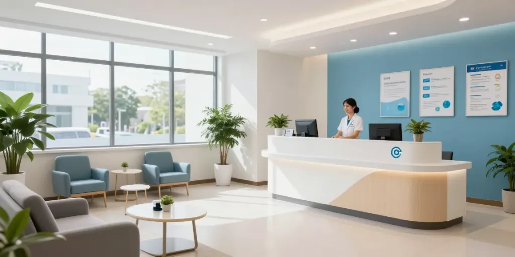 Natürliche heilende Wirkung von schwarzkümmelöl in einer Gesundheitsklinik, professionelle Patientenauswertung, freundliche Betreuung.
