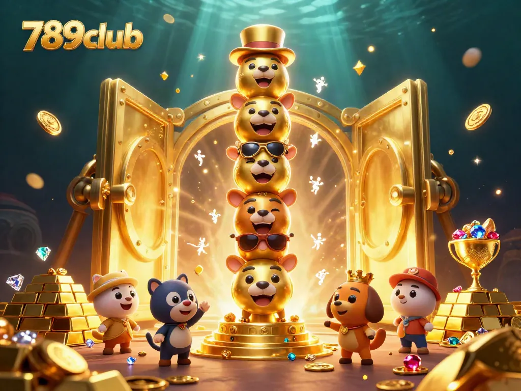 Engage with the vibrant 789club online casino experience featuring a rich 3D totem and treasure.