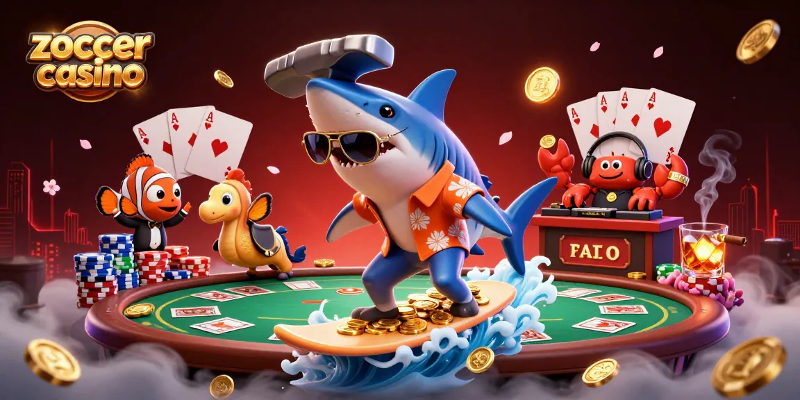 Surf the waves of gold coins at Zoccer Casino with vibrant underwater adventure characters.
