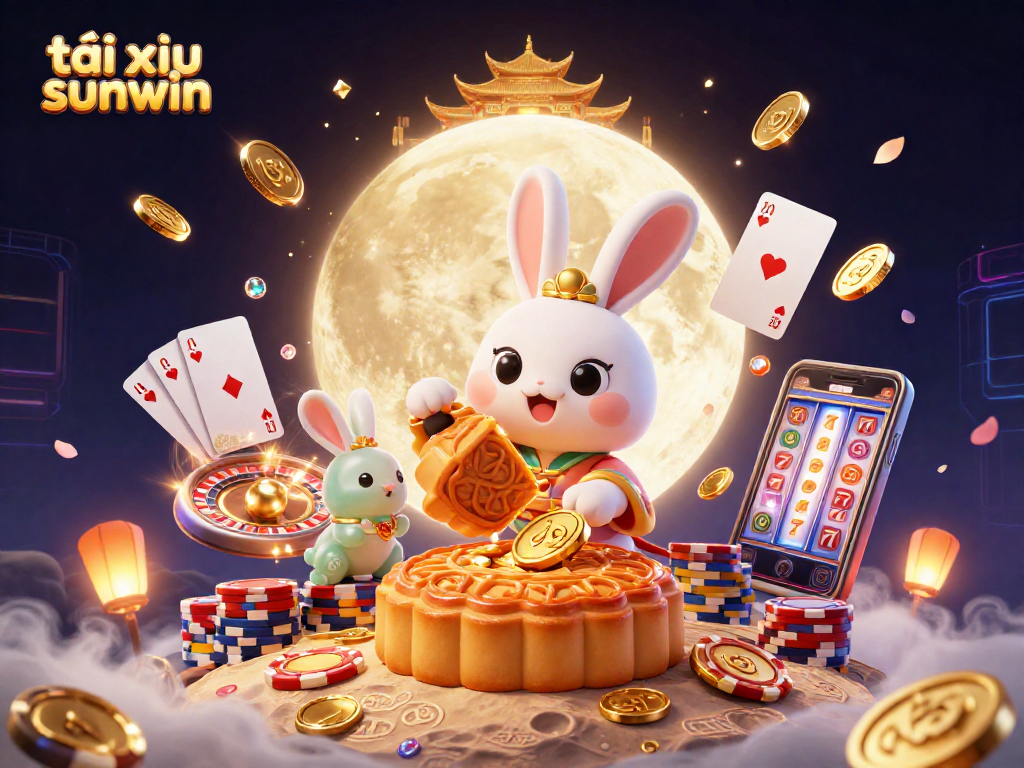 Engage with tài xỉu sunwin in this vibrant 3D illustration featuring dynamic casino elements and folklore characters.