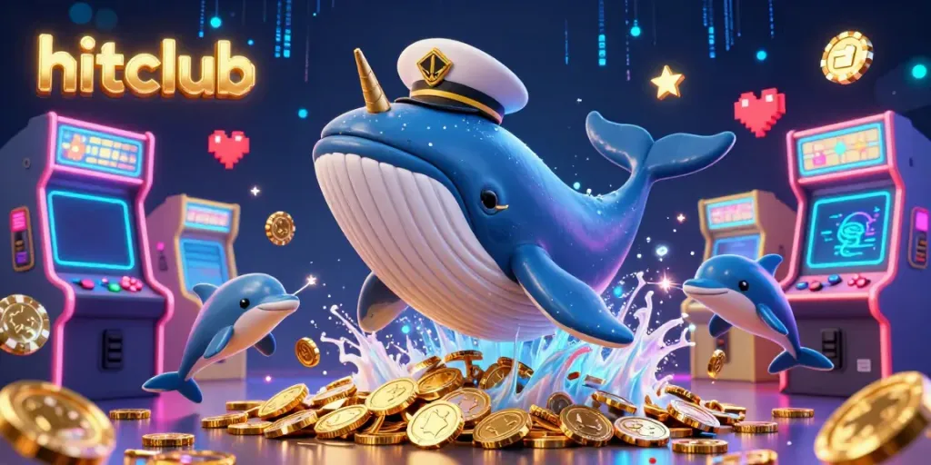 Casino-themed illustration showcasing vibrant characters, featuring link hitclub with dynamic game elements and atmosphere.