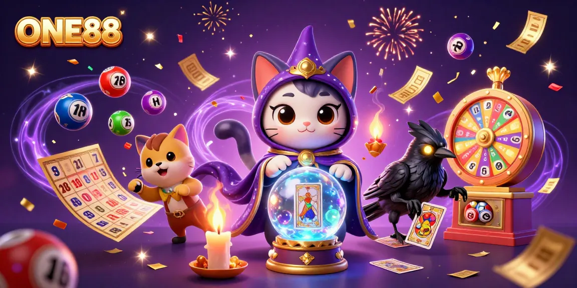 Engage with ONE88's thrilling atmosphere featuring mystical elements and vibrant prizes in this captivating scene.