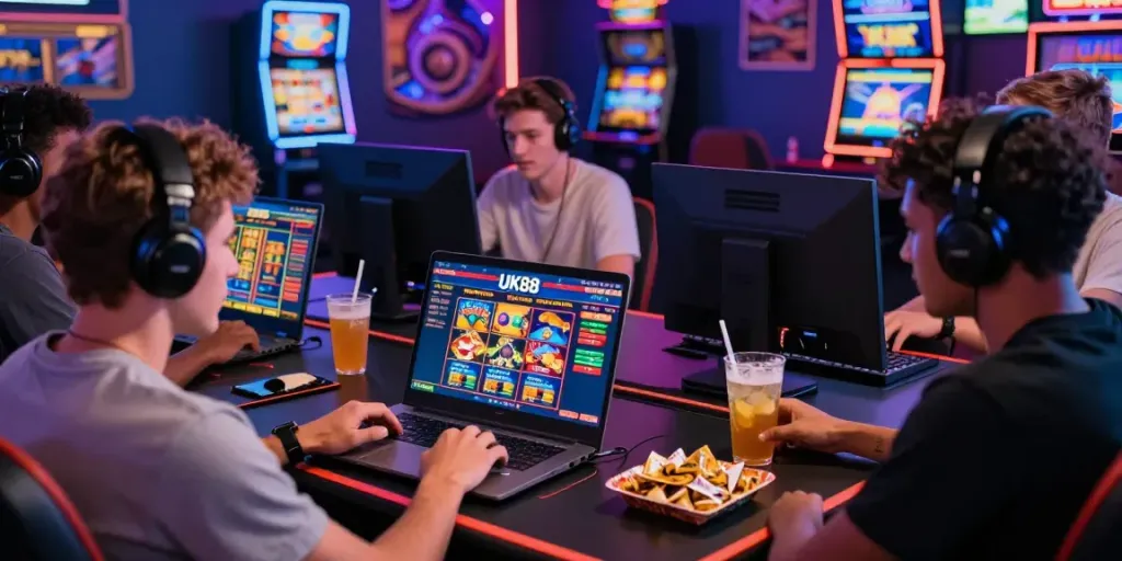Dynamic online gaming experience with diverse players enjoying UK88 nhà cái interface