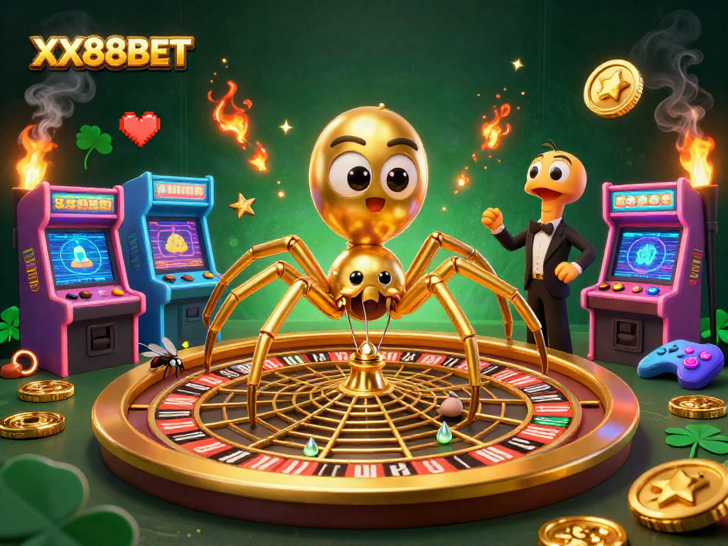 Experience high-stakes betting action with XX88BET's vibrant casino-themed 3D illustration.