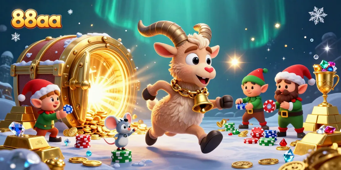 Experience the thrill of 88aa in a festive holiday casino scene with Krampus and elves!
