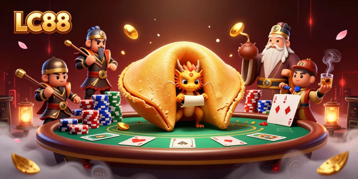 Engage with exciting betting at LC88 featuring a dynamic casino scene full of unique characters.