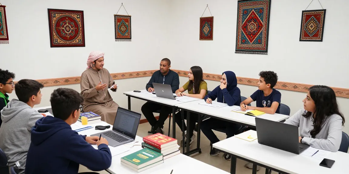 Arabisch lernen in Marokko: Interaktives Klassenzimmer mit muttersprachlichen Lehrern und Lernmaterialien.