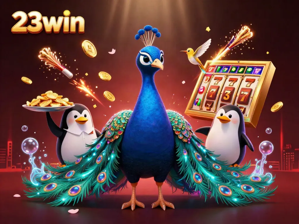 Experience the thrill of winning at 23win with vibrant, animated casino elements and dynamic characters.