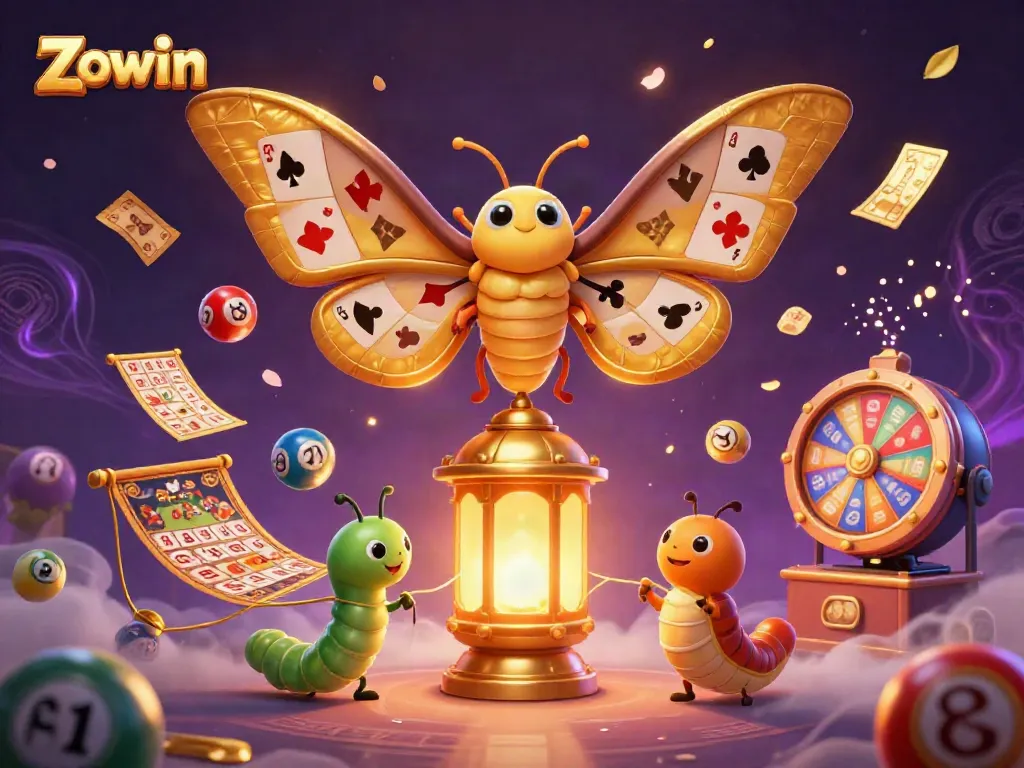 Zowin encourages players to embark on winning adventures with vibrant lottery balls and dynamic casino elements.