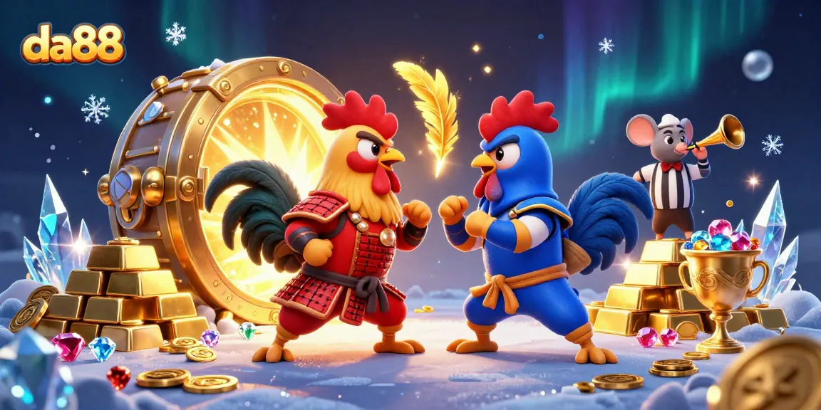 Experience thrilling matches in da88 with samurai and ninja roosters battling amidst treasure