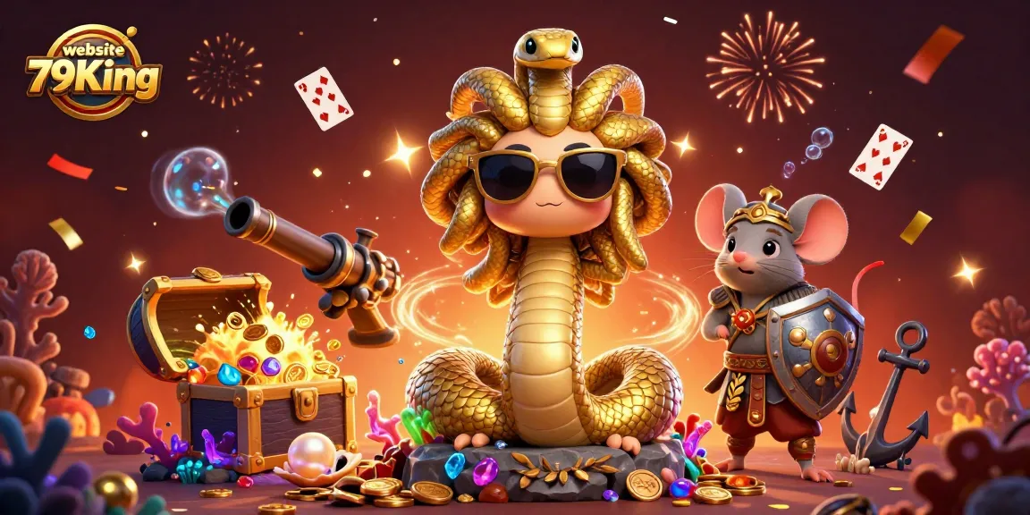 Engage with thrilling gaming experiences on the website 79King featuring a captivating Medusa and treasure elements.