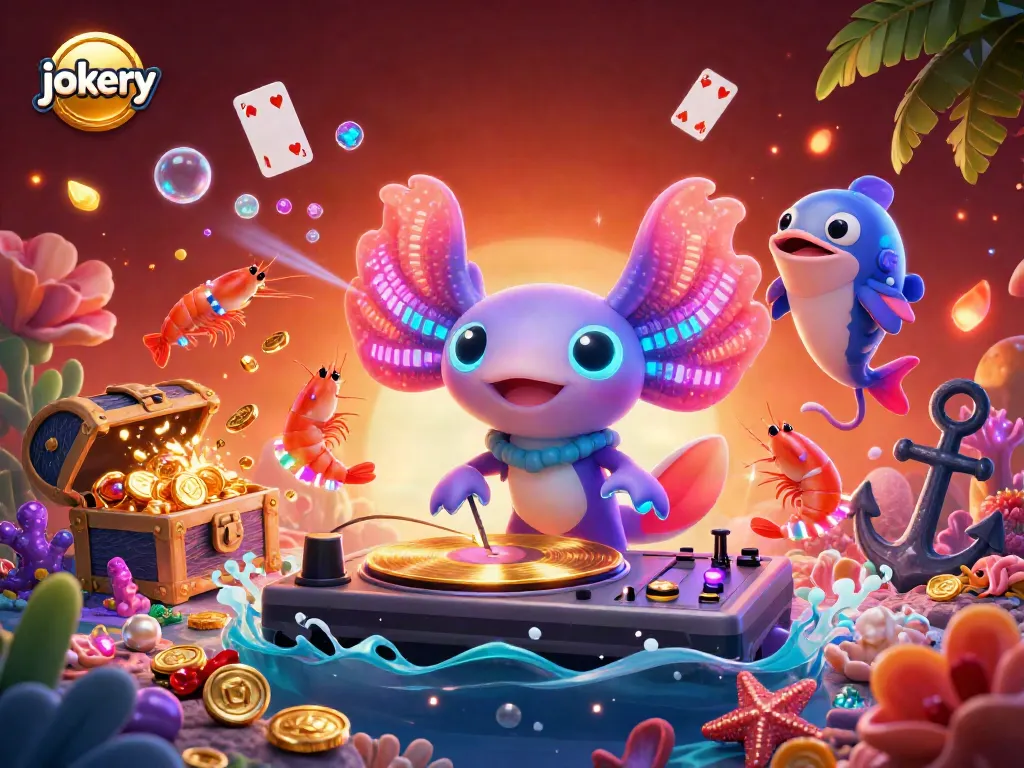 Engage with jokery, a vibrant online casino featuring a dynamic underwater DJ scene with neon characters and thrilling game elements.